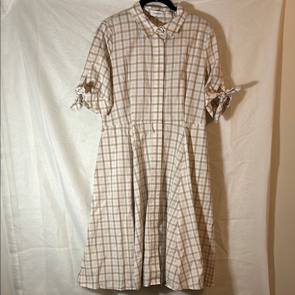 Calvin Klein Plaid Button-Up Dress